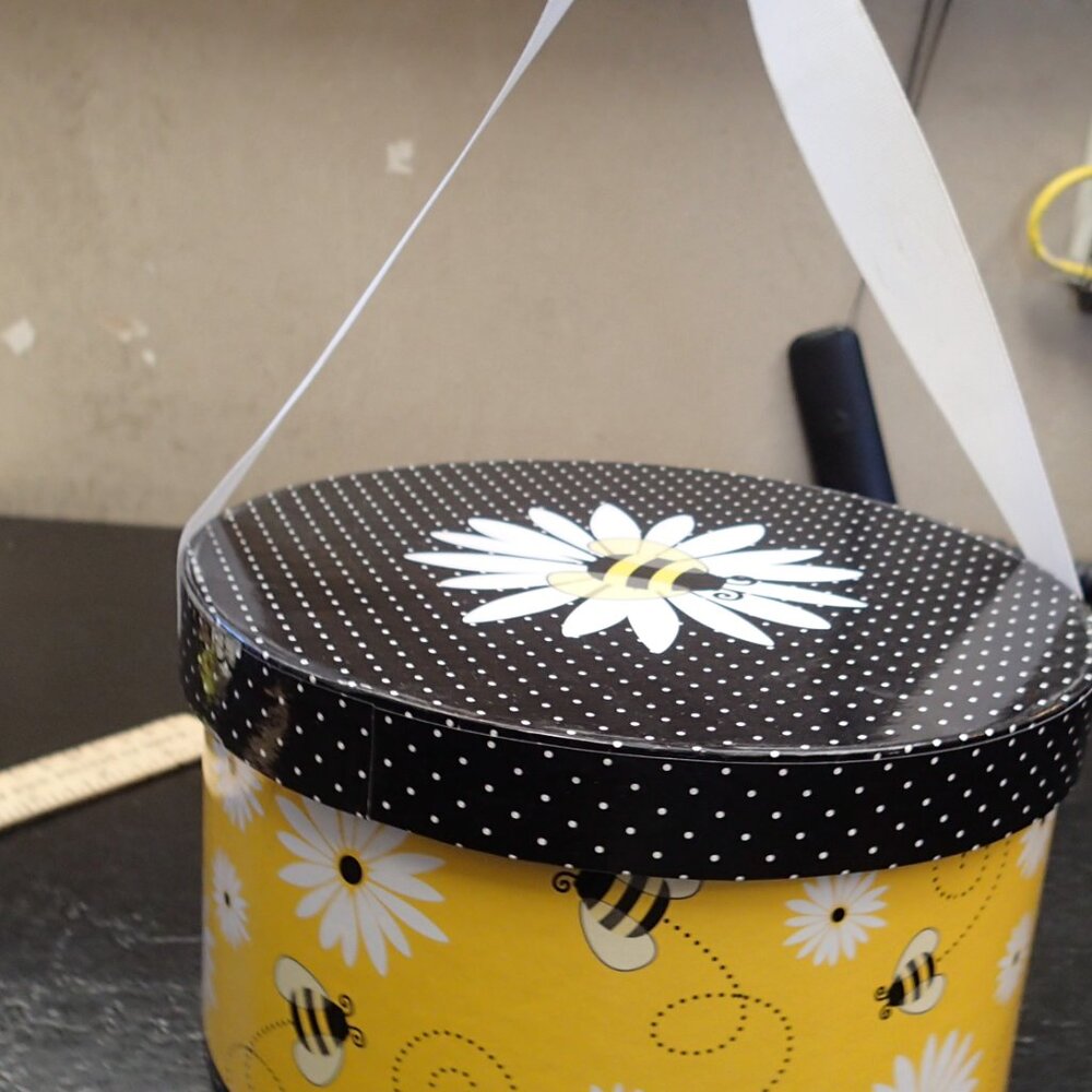 The Popcorn Factory Yellow Bumble Bee Round Storage Container